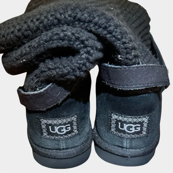 UGG Purl Strap Winter Boots BLACK 8