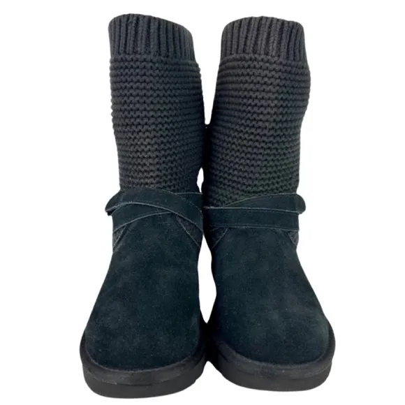 UGG Purl Strap Winter Boots BLACK 8