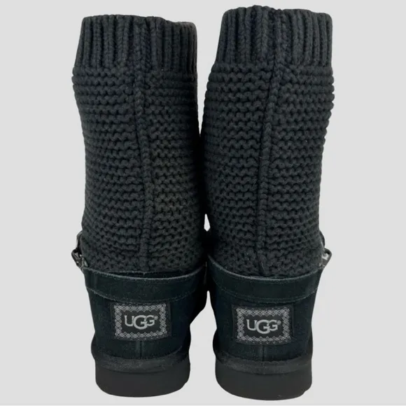 UGG Purl Strap Winter Boots BLACK 8