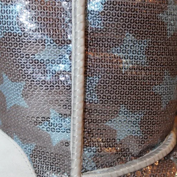 UGG SEQUIN STARS‎ TODDLER BOOTS NEW SILVER BLUE