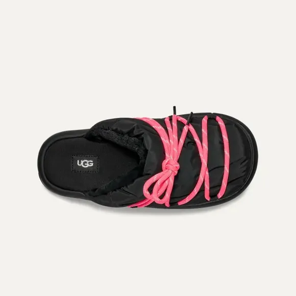 Ugg Spaceslider Tech Slide Platform‎ Slipper Shoes Black Pink Size 8 NEW