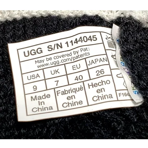 UGG Tall Boots, Sweater Letter, Platform, Size 9, Black *NEW!*