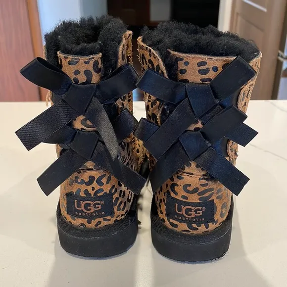 Ugg Toddler Bailey Bow Leopard Boots Chestnut