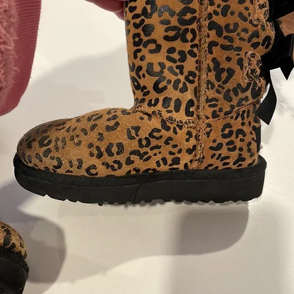 Ugg Toddler Bailey Bow Leopard Boots Chestnut