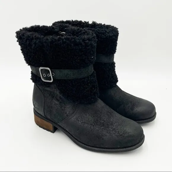 UGG WOMEN'S BLAYRE II WATER RESISTANT BOOTS Black Size 8