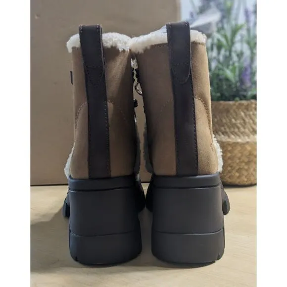 UGG Women's Chestnut Brooklyn Water Resistant Fur Lined Hiker Boots Size 10 NIB