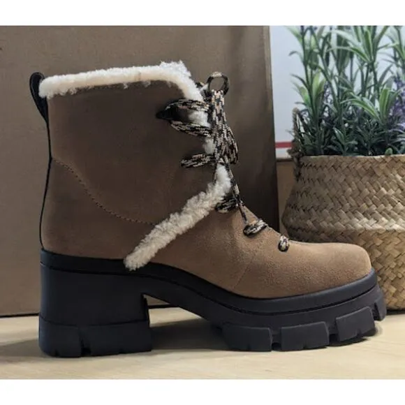UGG Women's Chestnut Brooklyn Water Resistant Fur Lined Hiker Boots Size 10 NIB