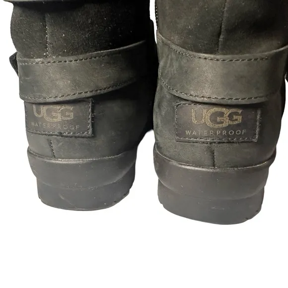 UGG Women's Lorna Waterproof Leather BOOTS 1095155 Black Size 8.5
