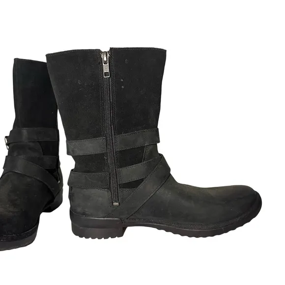 UGG Women's Lorna Waterproof Leather BOOTS 1095155 Black Size 8.5