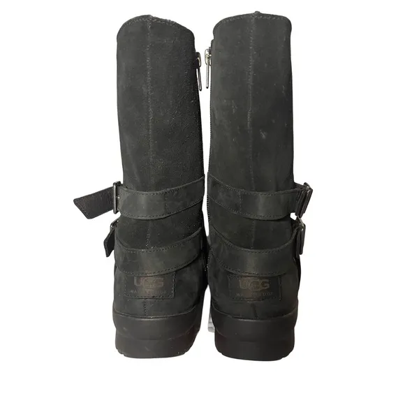 UGG Women's Lorna Waterproof Leather BOOTS 1095155 Black Size 8.5