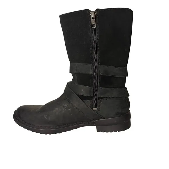UGG Women's Lorna Waterproof Leather BOOTS 1095155 Black Size 8.5