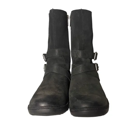 UGG Women's Lorna Waterproof Leather BOOTS 1095155 Black Size 8.5