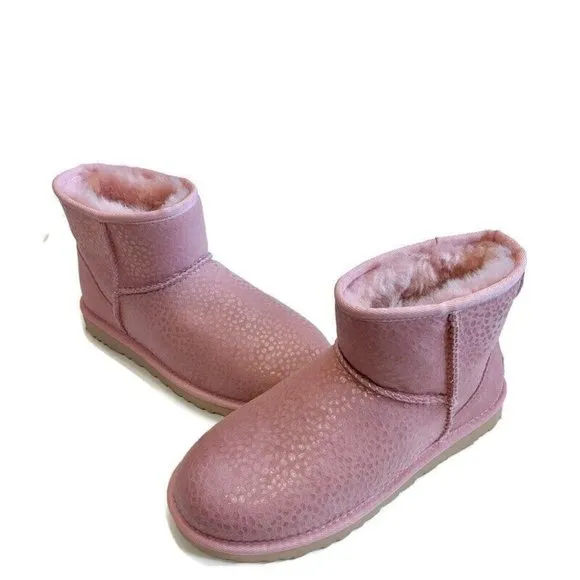 UGG Womens Size 8 Classic Mini Sparkle Spots Fashion Boots Shell Pink 1120893