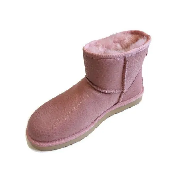 UGG Womens Size 8 Classic Mini Sparkle Spots Fashion Boots Shell Pink 1120893