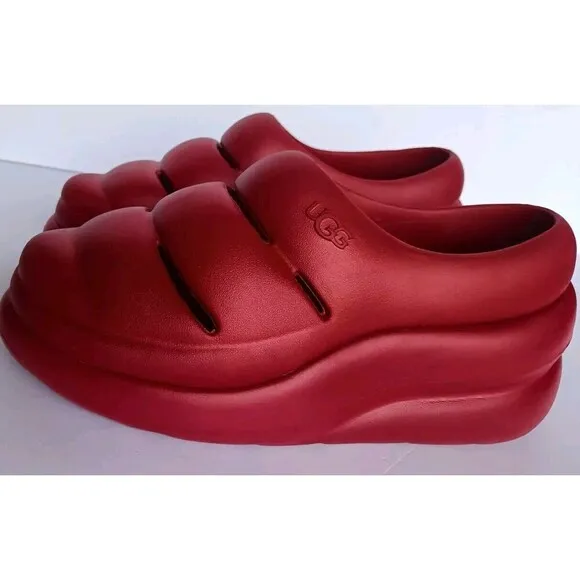 Ugg Women's Sport Yeah Clog Shoes Red Size 10 Stacked Platform  Casual Leisure