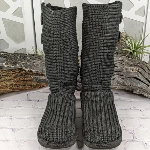 UGG® Classic Cardy Button Detailed Knit Boots