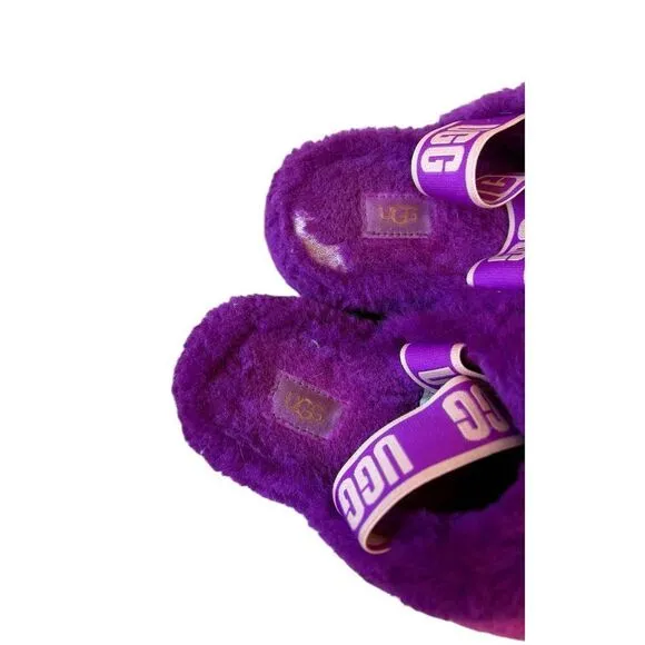 UGG YEAH BERRYLICIOUS MULTI SLIDE FUR SLINGBACK SHOES SLIPPERS SIZE 8 Purple Pin