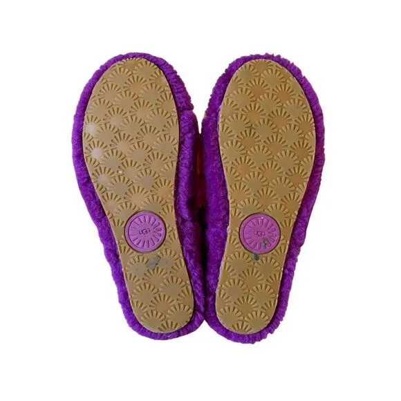 UGG YEAH BERRYLICIOUS MULTI SLIDE FUR SLINGBACK SHOES SLIPPERS SIZE 8 Purple Pin