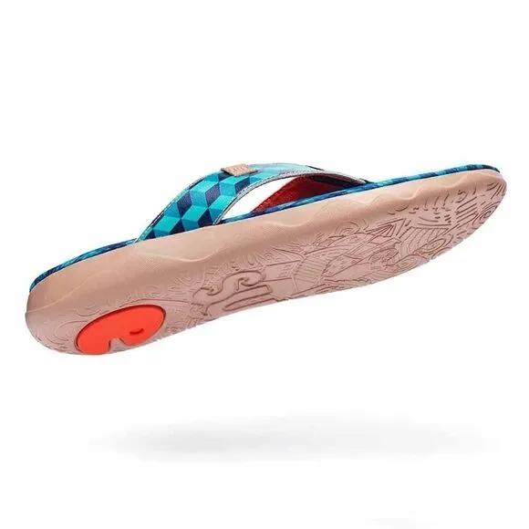 UIN Men's Flip Flops Thong Beach Summer Casual Comfort Slippers (Rubik's Cube)