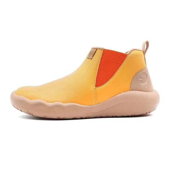 UIN Women's High Top Ankle Boots Comfort Walking Shoes(Goldenrod Granada)Size8.5