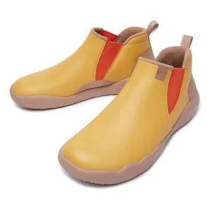 UIN Women's High Top Ankle Boots Comfort Walking Shoes(Goldenrod Granada)Size8.5