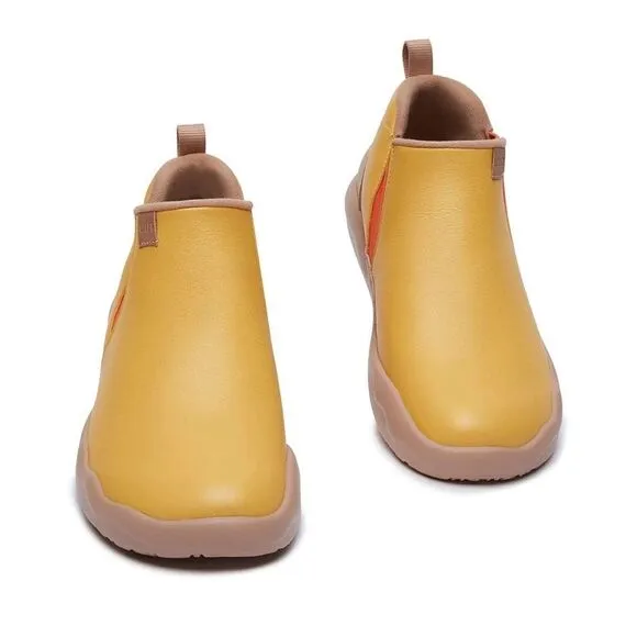 UIN Women's High Top Ankle Boots Comfort Walking Shoes(Goldenrod Granada)Size8.5