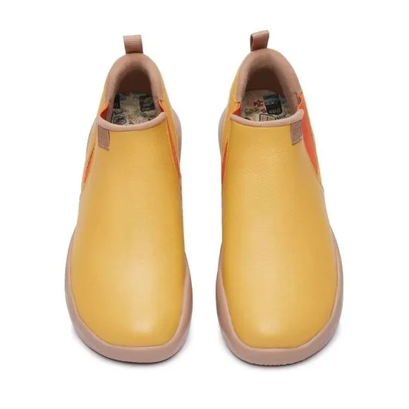 UIN Women's High Top Ankle Boots Comfort Walking Shoes(Goldenrod Granada)Size8.5