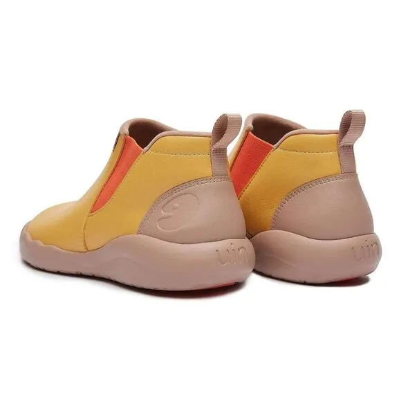 UIN Women's High Top Ankle Boots Comfort Walking Shoes(Goldenrod Granada)Size8.5