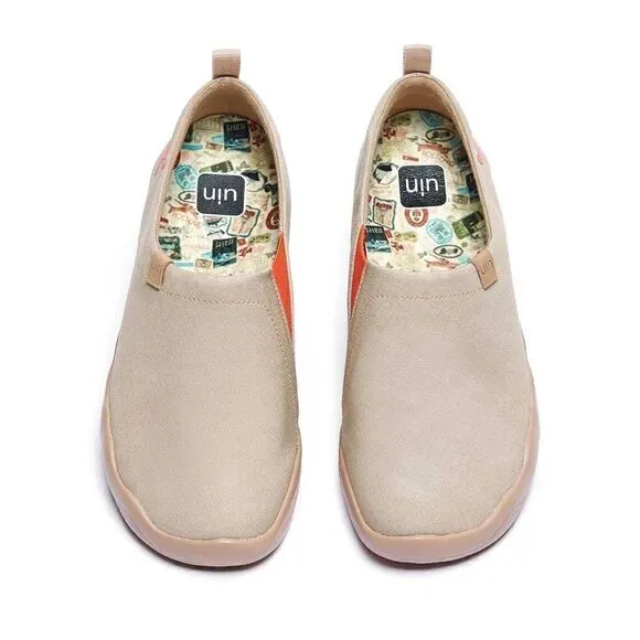 UIN Men's Walking Shoes Slip On Loafers (Toledo Oxford Tan)