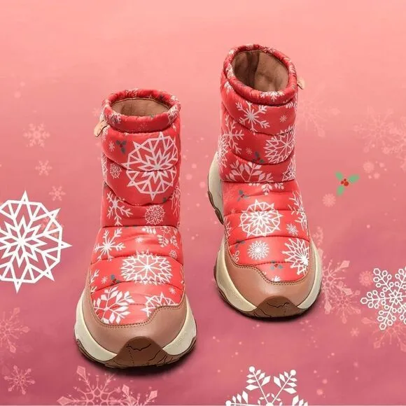 UIN Women's Snow Boots Walking Casual Travel Hiking Shoes(Winter Orange )No Box