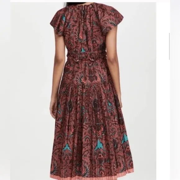 ULLA JOHNSON Delmara Midi Dress in Carmine Sz 6