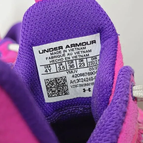 Under Armour Curry Flow 9 Sesame Street Pink Abby Cadabby Youth Size 4