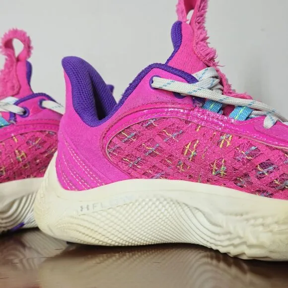 Under Armour Curry Flow 9 Sesame Street Pink Abby Cadabby Youth Size 4