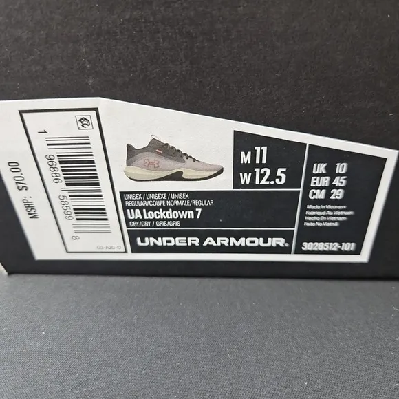 Under Armour Lockdown 7 Tetra Gray Basketball Shoes‎ 3028512-101 Men's Size 11