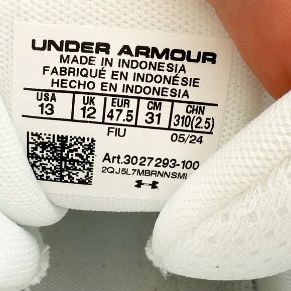 Under Armour Mens Spotlight Fran RM 4.0 Football Cleats US 13M EU 47.5 White EUC