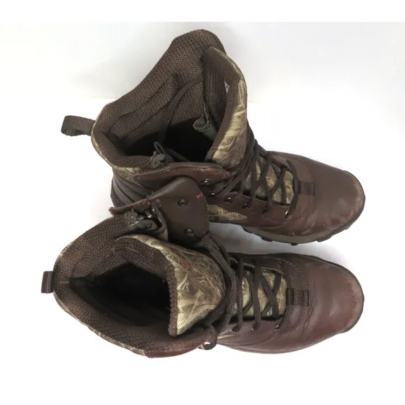 Under Armour Men's Tactical Camo Hunting Hiking Boots Leather Brown - Size 10