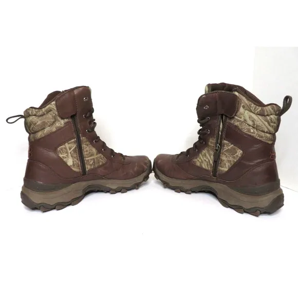 Under Armour Men's Tactical Camo Hunting Hiking Boots Leather Brown - Size 10