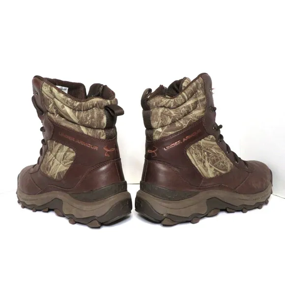Under Armour Men's Tactical Camo Hunting Hiking Boots Leather Brown - Size 10
