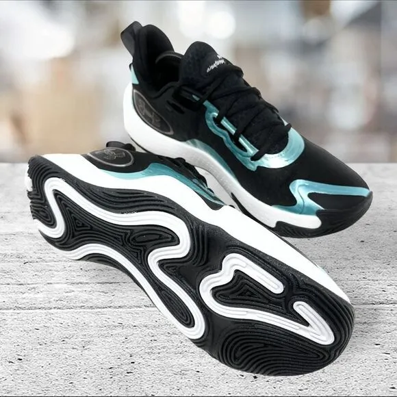 Under Armour Spawn5 IR Iridescent Black Teal Men's‎ Size 10.5 Shoes 3027174-001
