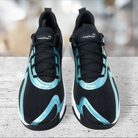 Under Armour Spawn5 IR Iridescent Black Teal Men's‎ Size 10.5 Shoes 3027174-001