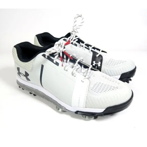 Under Armour Tempo Sport Golf Shoes White/Silver/Black Spieth Size 7 1288576-101