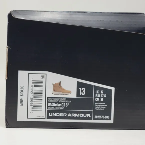 Under Armour UA Stellar G2 6&quot; Tactical Boots Hiking 3025578-200 Mens Size 13 New