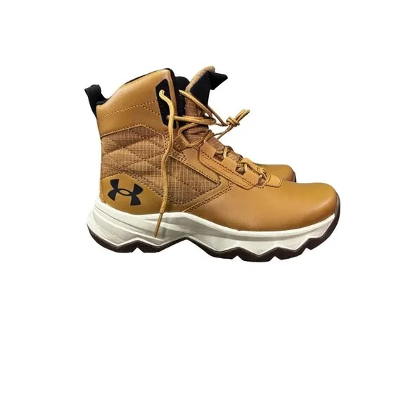 Under Armour Youth Size 4Y High-Top Tan Outdoor Boots UA GS Stellar G2 6