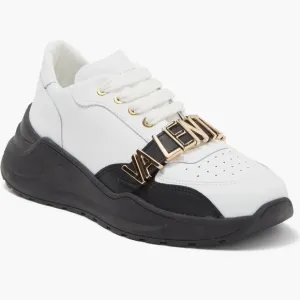 Valentino Women's White and Black Sneakers