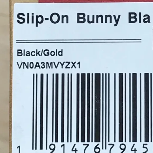 Vans Classic Slip On Bunny Black Gold Girls Shoes