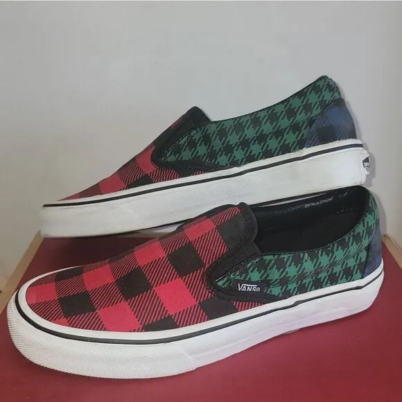 Vans Classic Slip-On Checkerboard Buffalo Plaid Multi Shoes Size Women 7