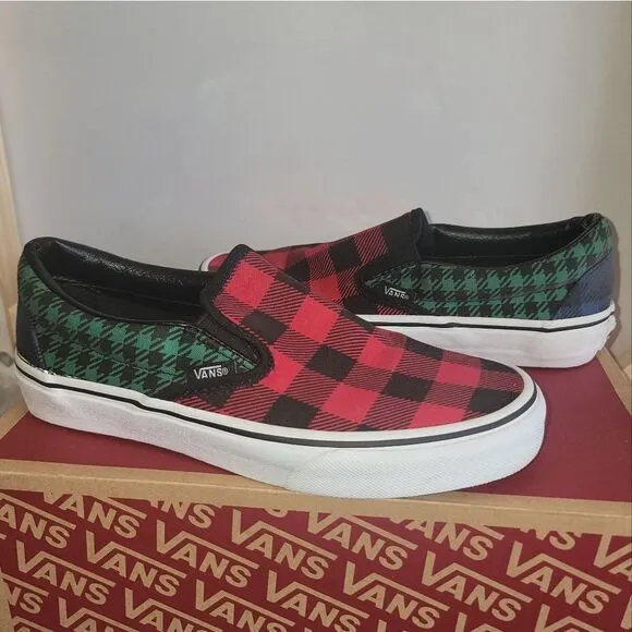 Vans Classic Slip-On Checkerboard Buffalo Plaid Multi Shoes Size Women 7