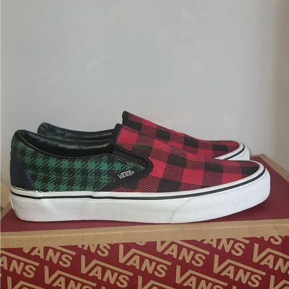 Vans Classic Slip-On Checkerboard Buffalo Plaid Multi Shoes Size Women 7