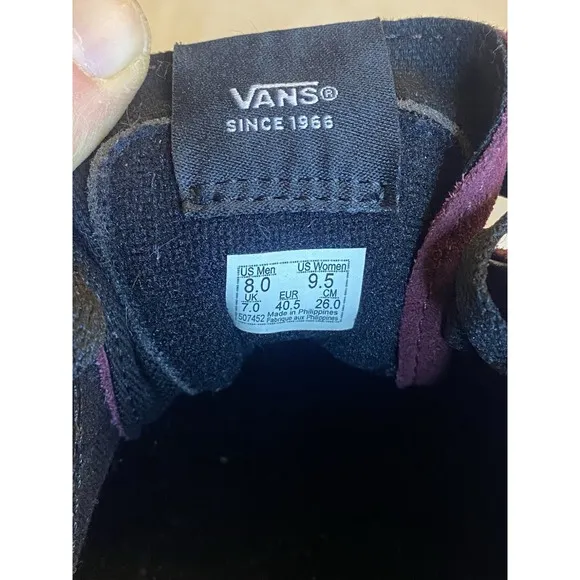 Vans Cordura SK8-Low Skate Sneakers Shoes Maroon Suede 507452 Men's US 8 NWOB