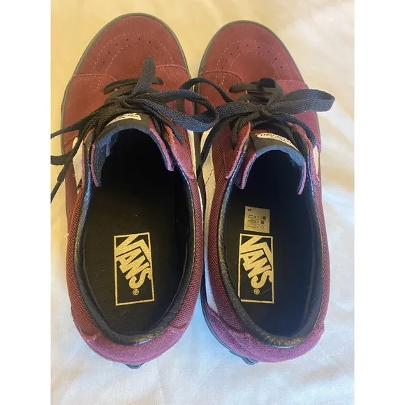 Vans Cordura SK8-Low Skate Sneakers Shoes Maroon Suede 507452 Men's US 8 NWOB